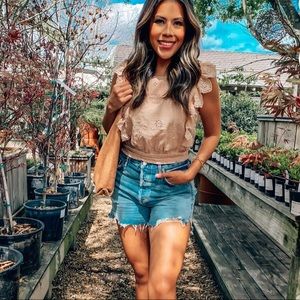 Aerie Embroidered Crop Top